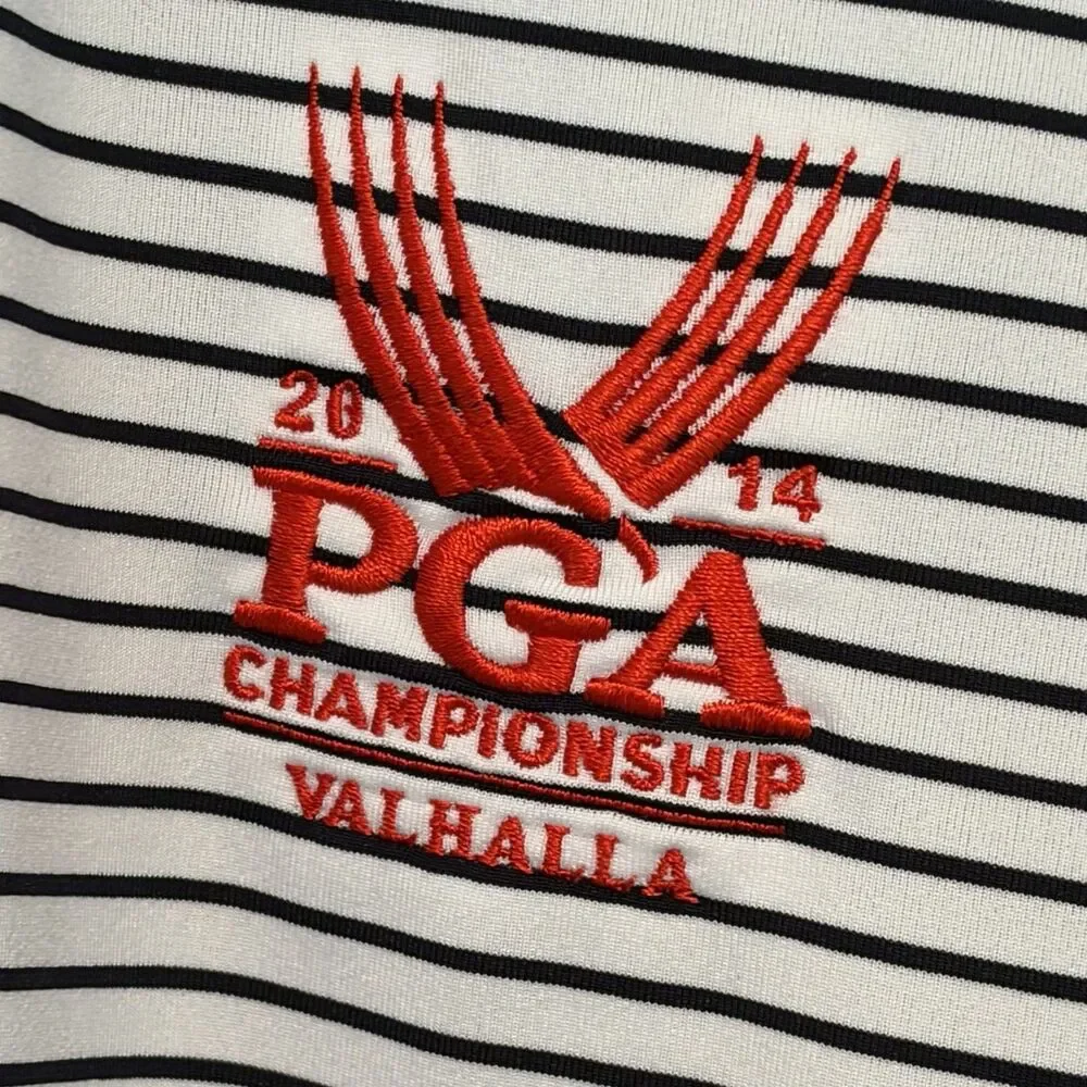 RLX Ralph Lauren Polo Shirt Mens Large* Striped 2014 PGA Championship Valhalla